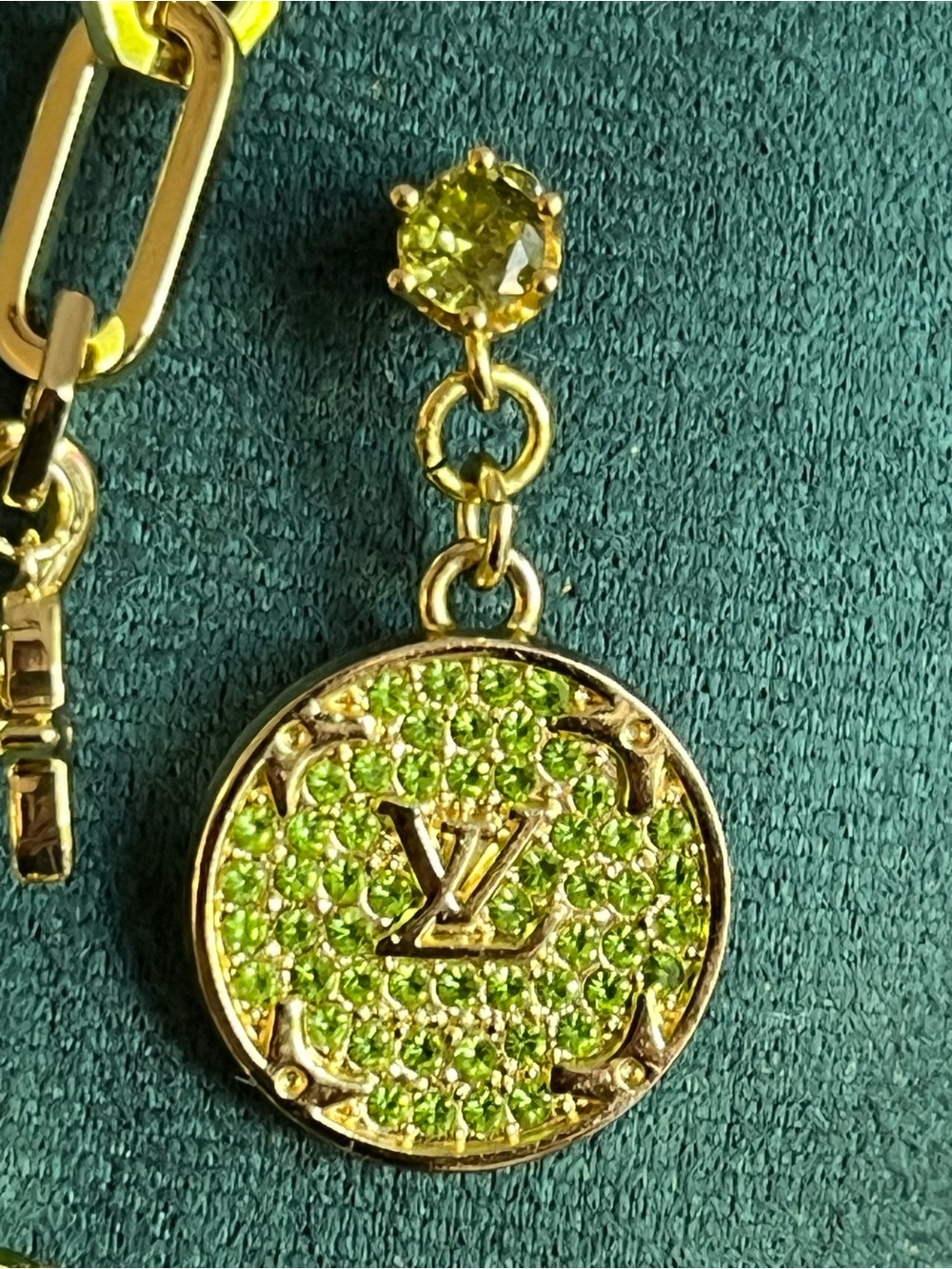Upcycled L*V inspired charm bracelet and earrings-GORGEOUS - Picture 5 of 6